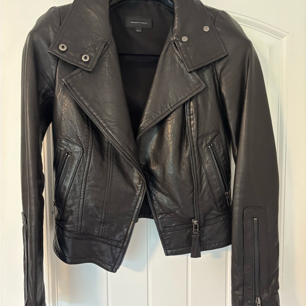 Mackage Black Leather Biker Jacket
